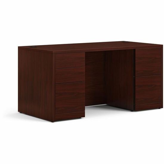 HON 10500 Series Mahogany Laminate Office Desking 1