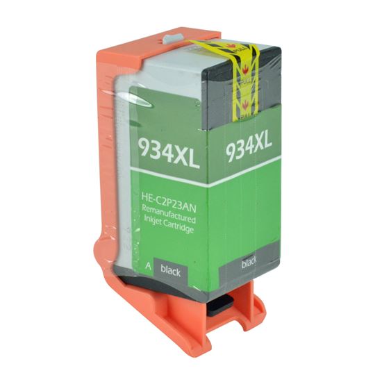 Remanufactured HP 934XL (C2P23AN) InkJet Cartridge, Black 1K High Yield 1