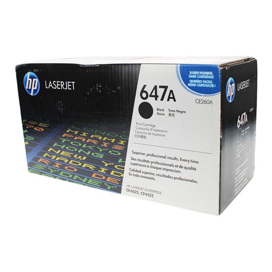 OEM HP 647A (CE260A) Toner Cartridge, Black 8.5K Yield 1