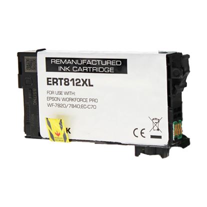 Remanufactured Epson 812XL (T812XL120) InkJet Cartridge, Black 1.1K Ultra High Yield 1