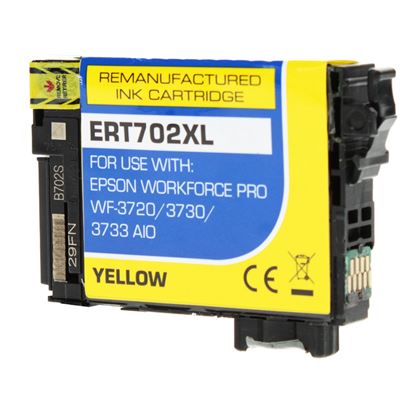 Remanufactured Epson 702XL (T702XL420) InkJet Cartridge, Yellow 950 Ultra High Yield 1