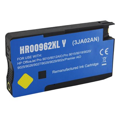 Remanufactured HP 962XL (3JA02AN) InkJet Cartridge, Yellow 1600 High Yield, (New Chip), Will not work with E series 1