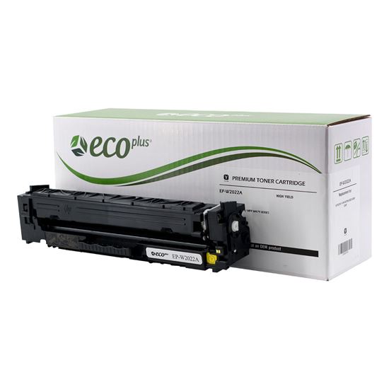 EcoPlus HP 414A (W2022A) Toner Cartridge, Yellow 2.1K Yield, (Used OEM Chip), Made in USA 1