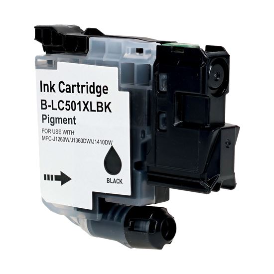 Compatible Brother LC501XLBK Inkjet Cartridge, Black 500 High Yield 1