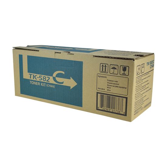 OEM Kyocera Mita TK-582C (1T02KTCUS0) Toner Cartridge, Cyan 2.8K Yield 1