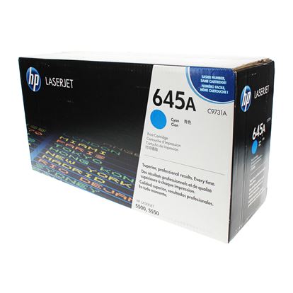 OEM HP 645A (C9731A) Toner Cartridge, Cyan 12K Yield 1