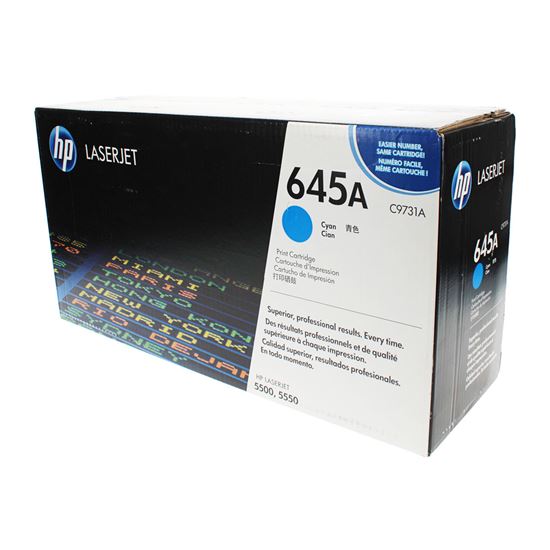 OEM HP 645A (C9731A) Toner Cartridge, Cyan 12K Yield 1