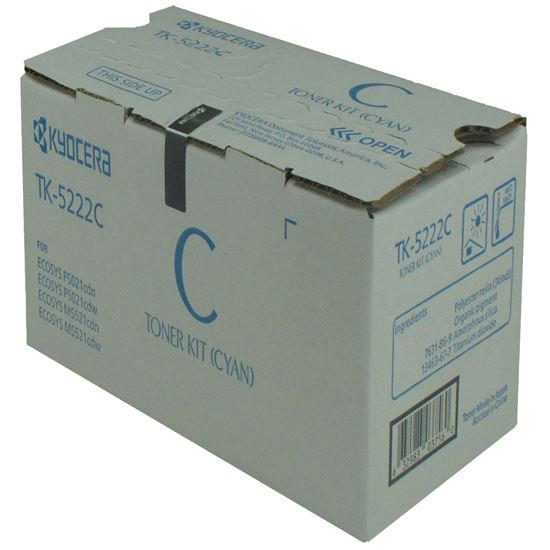 OEM Kyocera Mita TK-5222C (1T02R9CUS1) Toner Cartridge, Cyan 1.2K Yield 1