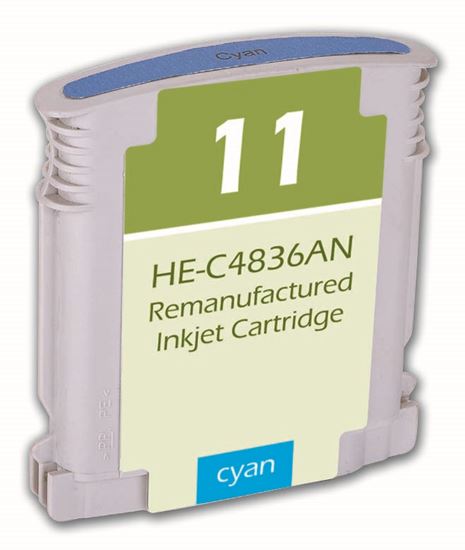 Remanufactured HP 11 (C4836AN) InkJet Cartridge, Cyan 28ML 1