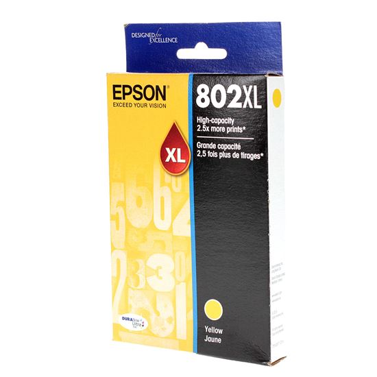 OEM Epson 802XL (T802XL420) Inkjet, Yellow 1.9K High Yield 1