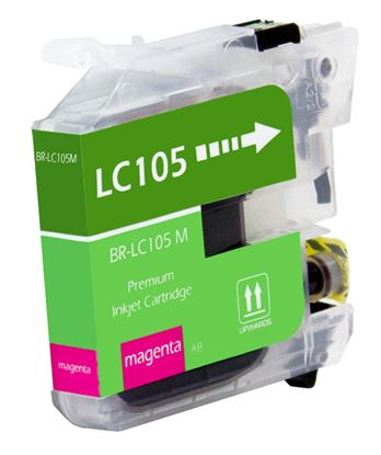 Compatible Brother LC105 (LC105M) InkJet Cartridge, Magenta 1.2K Super High Yield 1