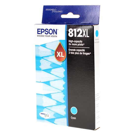 OEM Epson T812XL (T812XL220) InkJet Cartridge, Cyan 1.1K Ultra High Yield 1