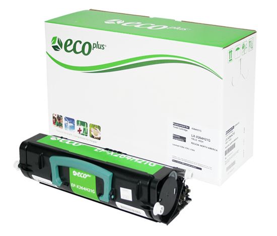 EcoPlus Lexmark X264 (X264H11G) Toner Cartridge, Black 9K High Yield, Made in USA 1