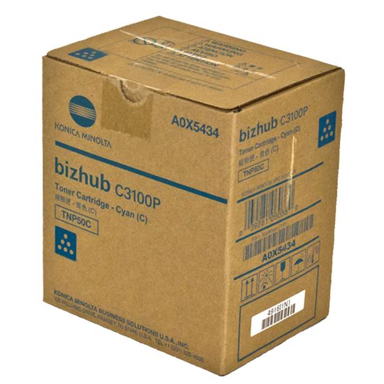 OEM Konica Minolta TNP50C (A0X5434) Toner Cartridge, Cyan 6K Yield 1