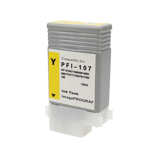 Compatible Canon PFI-107 (PFI-107Y) InkJet Cartridge, Yellow 130ml 1