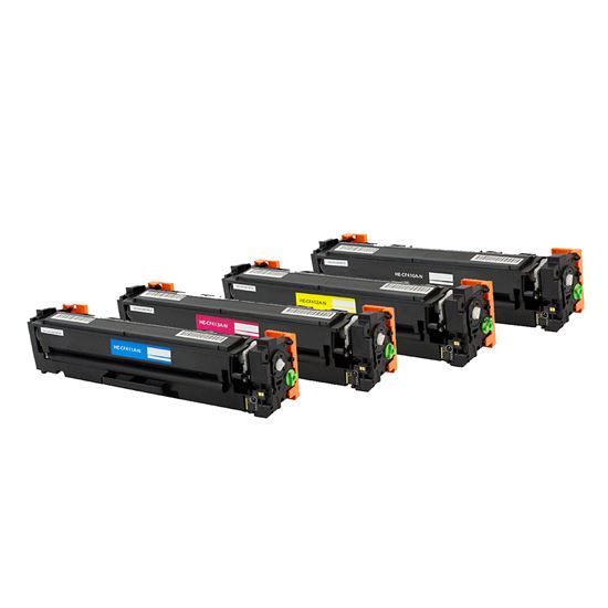 Compatible HP 410A (CF410A CF411A CF412A CF413A) Toner Cartridge, Black 2.3K Yield, Color 2.3K Yield, 4 Cartridge Value Pack 1