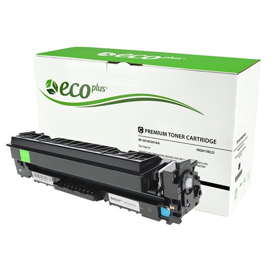 EcoPlus Canon CRG-055H (3019C001AA) Toner Cartridge, Cyan 5.9K High Yield, (Used OEM Chip), Made in USA 1