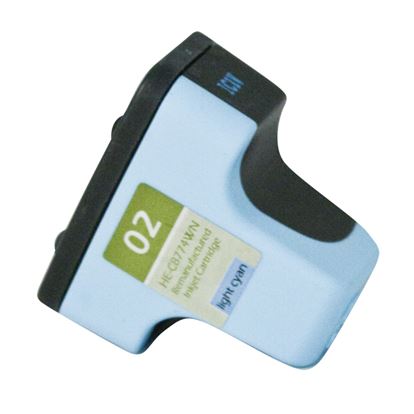 Remanufactured HP 02 (C8774WN) InkJet Cartridge, Light Cyan 500 Yield 1