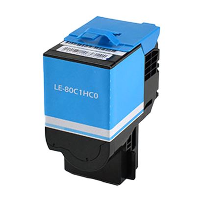 Compatible Lexmark 801HC (80C1HC0) Toner Cartridge, Cyan 3K High Yield 1