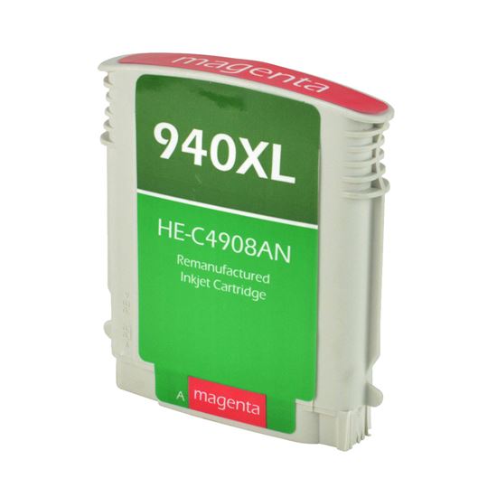 Remanufactured HP 940XL (C4908AN) InkJet Cartridge, Magenta 1.4K High Yield, With SCC Chip 1