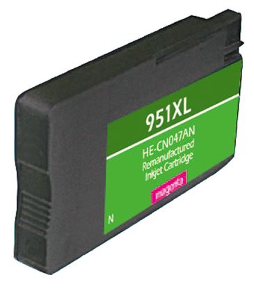 Remanufactured HP 951XL (CN047AN) InkJet Cartridge, Magenta 1.5K High Yield, Read Ink Level 1