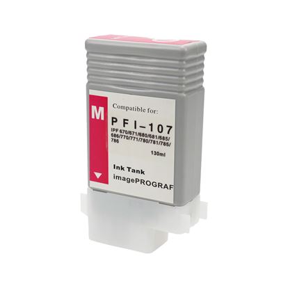 Compatible Canon PFI-107 (PFI-107M) InkJet Cartridge, Magenta 130ml 1