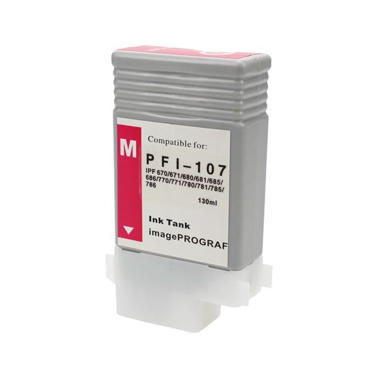 Compatible Canon PFI-107 (PFI-107M) InkJet Cartridge, Magenta 130ml 1