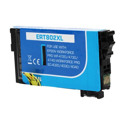 Remanufactured Epson 802XL (T802XL220) InkJet Cartridge, Cyan 1900 Ultra High Yield 1