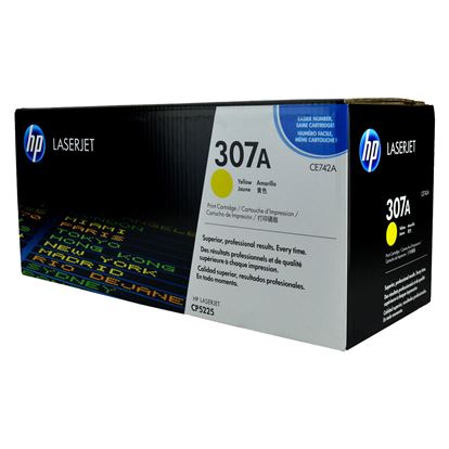 OEM HP 307A (CE742A) Toner Cartridge, Yellow 7.3K Yield 1