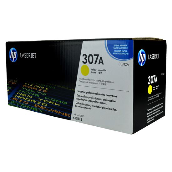 OEM HP 307A (CE742A) Toner Cartridge, Yellow 7.3K Yield 1