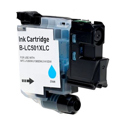 Compatible Brother LC501XLC Inkjet Cartridge, Cyan 500 High Yield 1