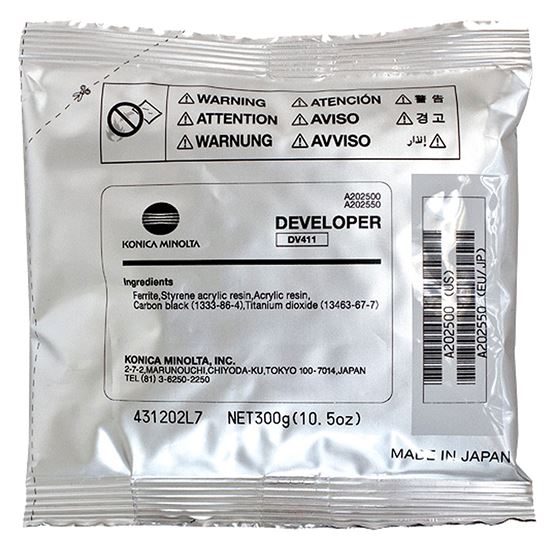 OEM Konica Minolta DV411 (A202500) Developer, Black 80K - 121K Yield 1