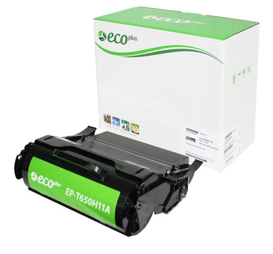EcoPlus Lexmark T650 (T650H11A) Toner Cartridge, Black 25K High Yield, Made in USA 1