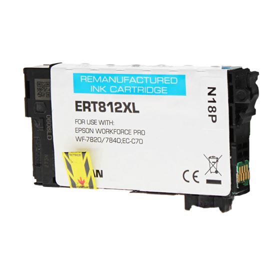 Remanufactured Epson 812XL (T812XL220) InkJet Cartridge, Cyan 1.1K Ultra High Yield 1