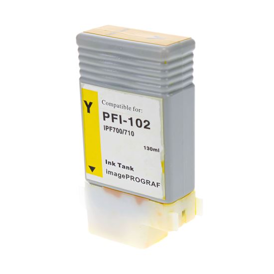 Remanufactured Canon PFI-102Y Wide Format Ink, Yellow 130 ML 1