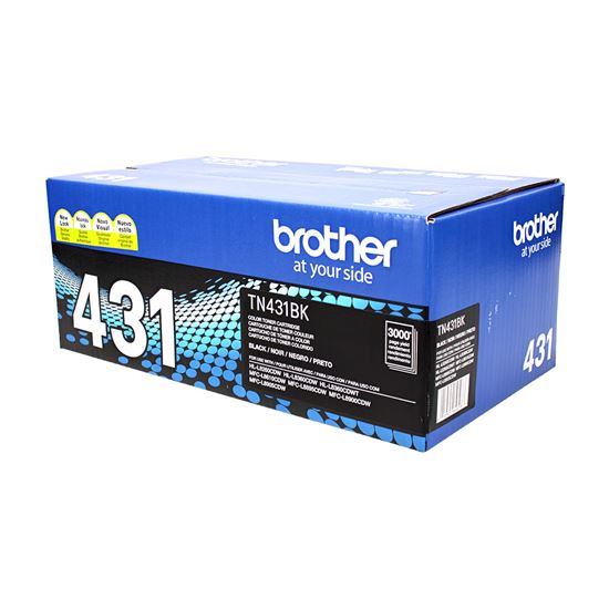 OEM Brother  (TN431BK) Toner Cartridge, Black 3K Yield 1