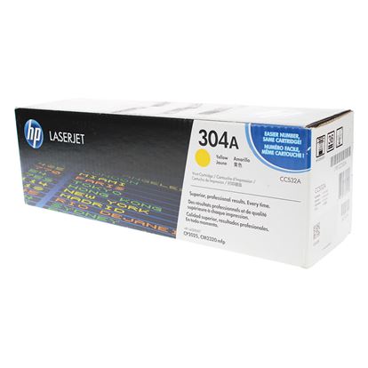 OEM HP 304A (CC532A) Toner Cartridge, Yellow 2.8K Yield 1