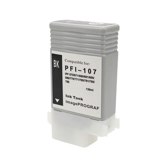 Compatible Canon PFI-107 (PFI-107BK) InkJet Cartridge, Black 130ml 1