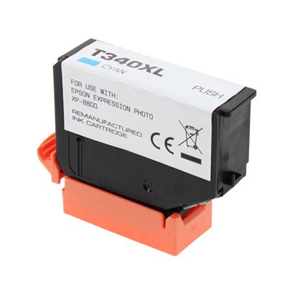Remanufactured Epson 340XL (T340XL220) Inkjet Cartrdieg, Cyan 830 High Yield 1