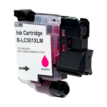 Compatible Brother  LC501XLM Inkjet Cartridge, Magenta 500 High Yield 1