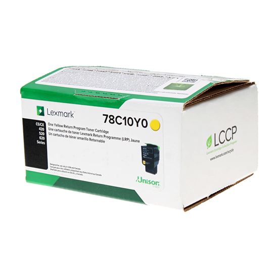 OEM Lexmark  (78C10Y0) Toner Cartridge, Yellow 1.4K Yield, Return Program 1