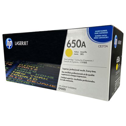 OEM HP 650A (CE272A) Toner Cartridge, Yellow 15K Yield 1