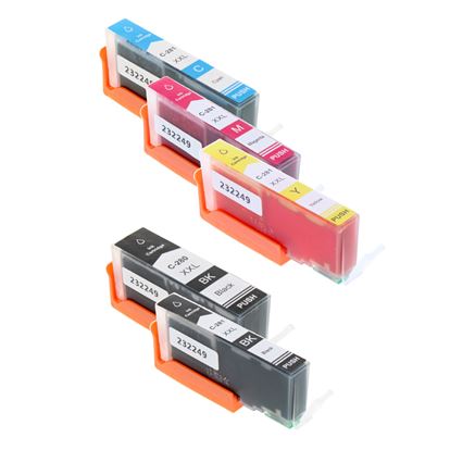 Remanufactured Canon PGI-280XXL/CLI-281XXL (2021C007) Inkjet Color Combo Blk,Blk, Cyan, Magenta, Yellow 5 Cartridge Pack (K/K/C/M/Y), Super High Yield 1