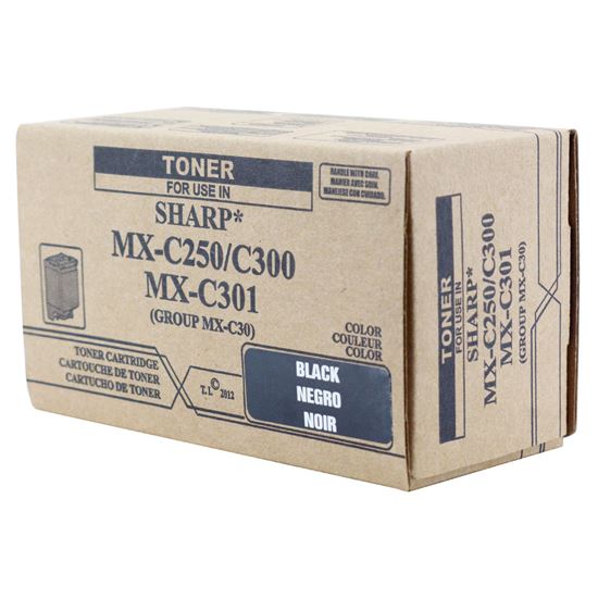 Compatible Sharp MX-C250 / MX-C300 / MX-C301 (MX-C30NT-B) Toner Cartridge, Black 6K Yield, TAA Compliant, Made in USA 1