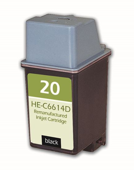 Remanufactured HP 20 (C6614DN) InkJet Cartridge, Black 600 Yield 1