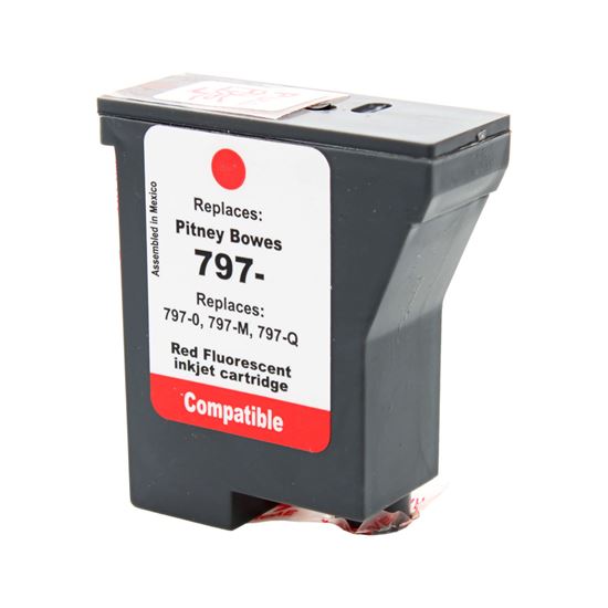 Compatible Pitney Bowes 797-0 InkJet Cartridge, Fluorescent Red 800 Yield 1
