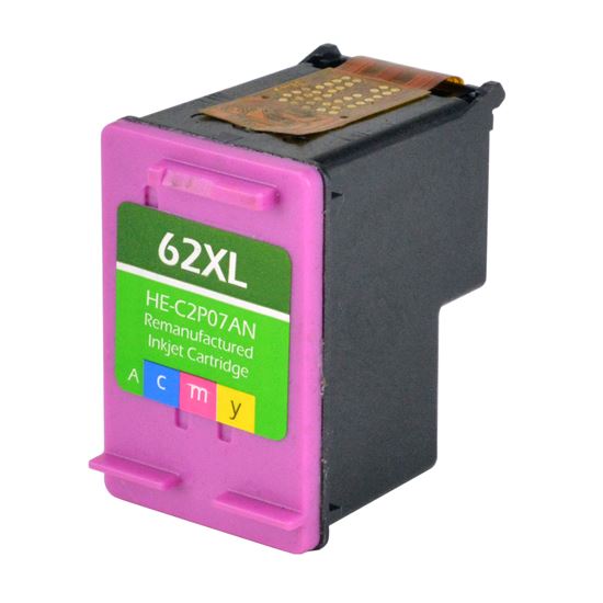 Remanufactured HP 62XL (C2P07AN) InkJet Cartridge, Tri-Color 415 High Yield 1