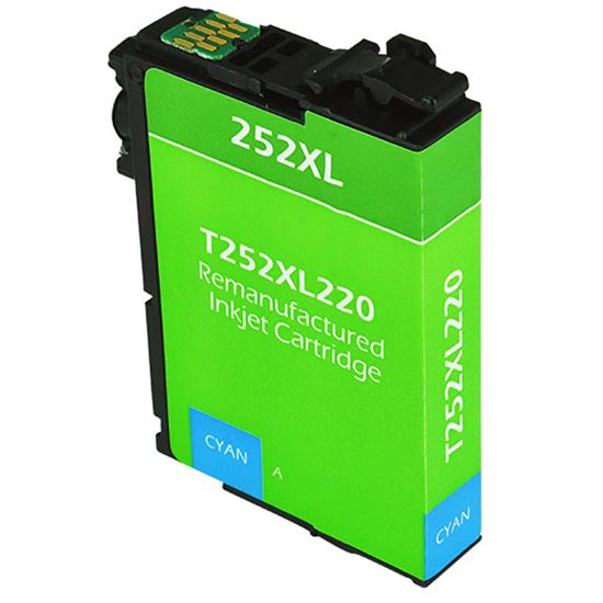 Remanufactured Epson 252XL (T252XL220) InkJet Cartridge, Cyan 1.1K High Yield 1