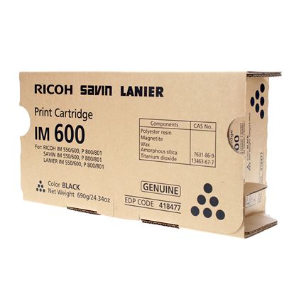 OEM Ricoh  (418477) Toner Cartridge, Black 25.5K Yield 1