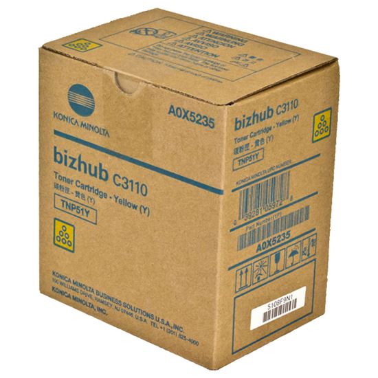 OEM Konica Minolta TNP51Y (A0X5235) Toner Cartridge, Yellow 6K Yield 1